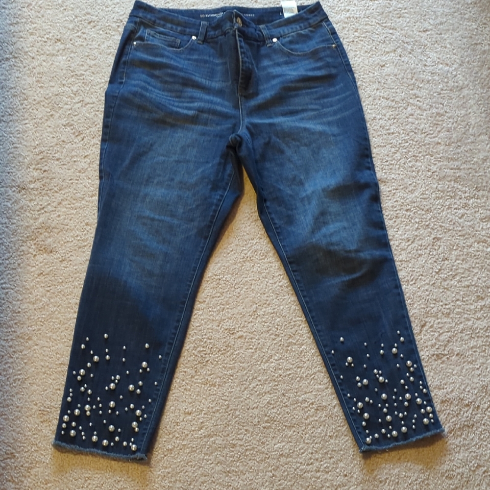 Chicos Women's Blue Embellished Jeans